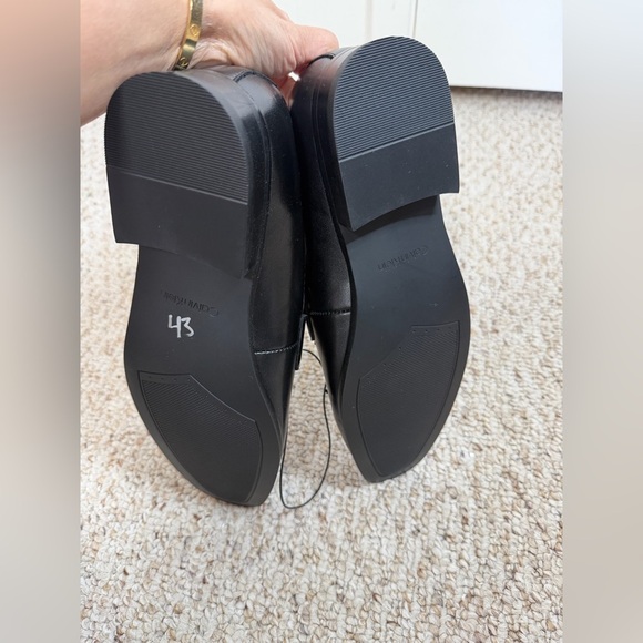 Calvin Klein Black Leather Slip-On Loafers - Men size 9 new